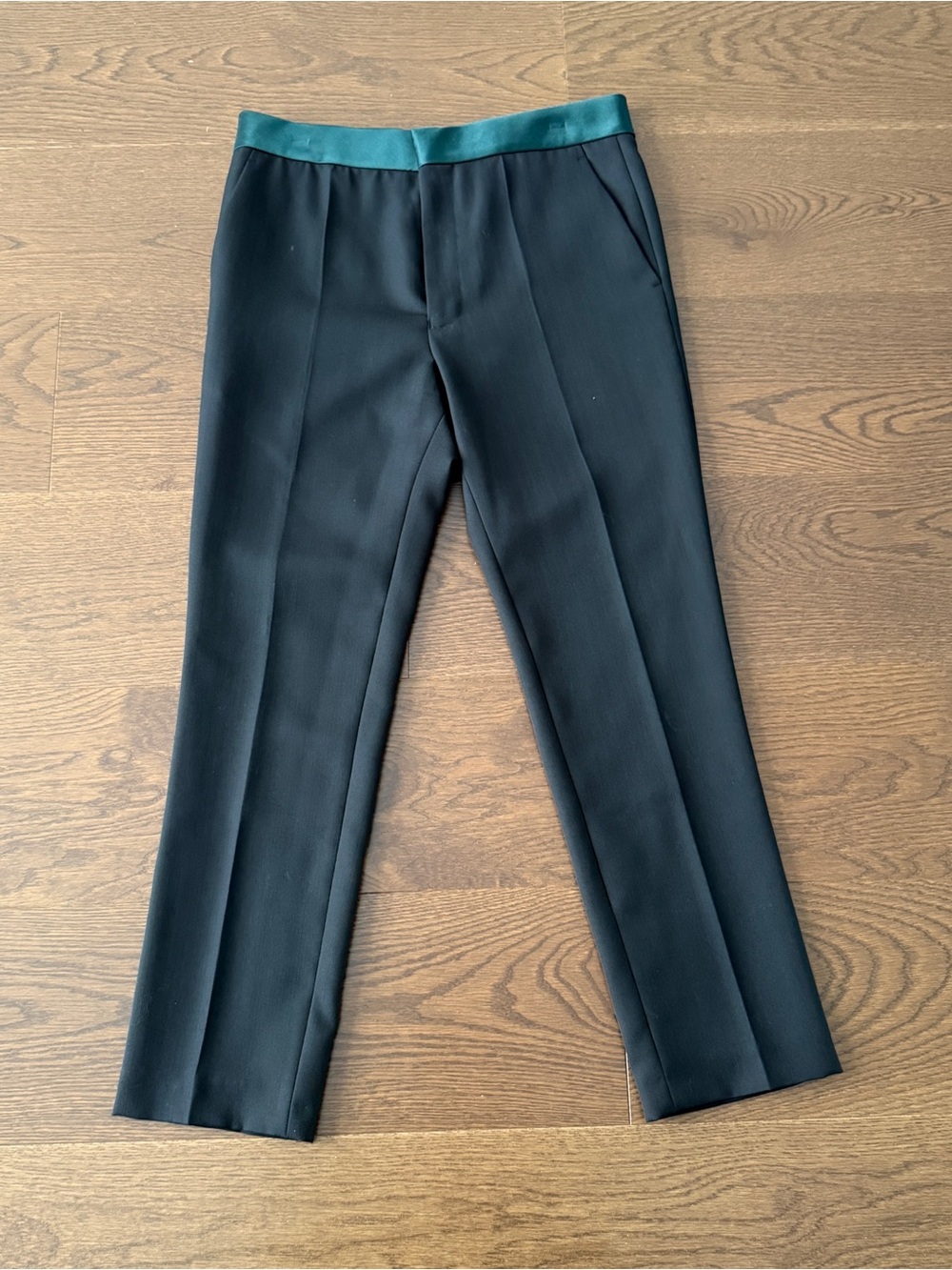 Haider Ackermann Black Trousers with Green Waistband